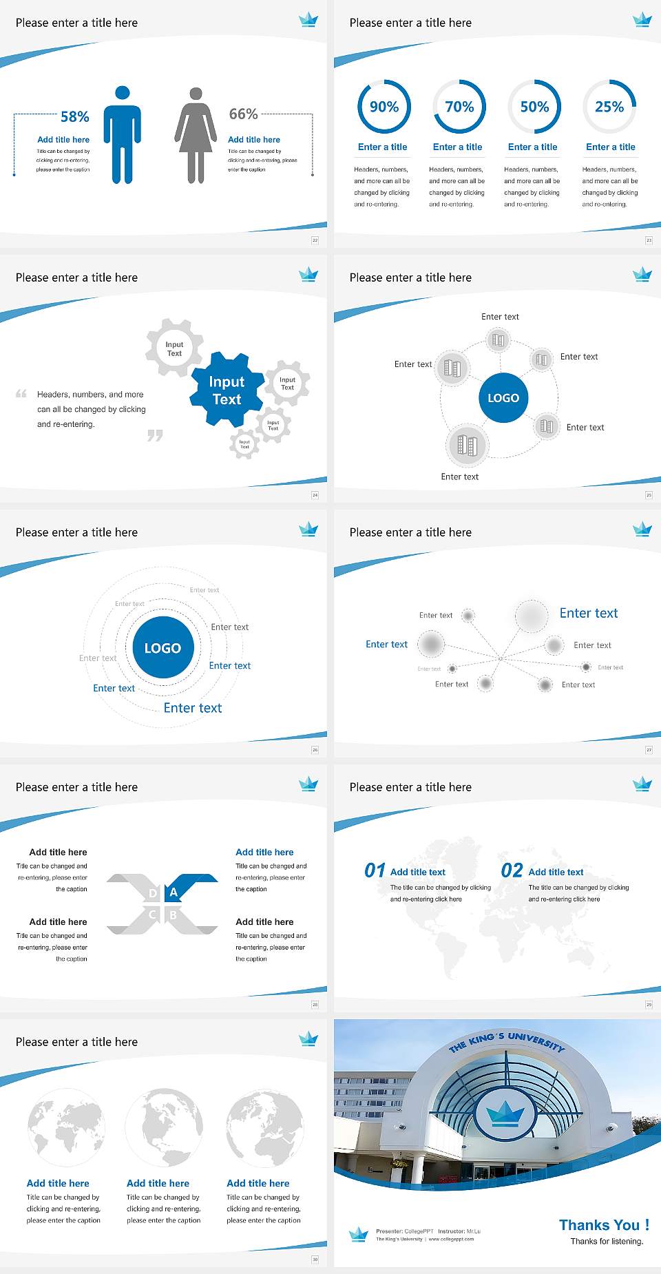 The King’S University Course/Courseware Creation PPT Template4:3 ratio PPT effect preview image4