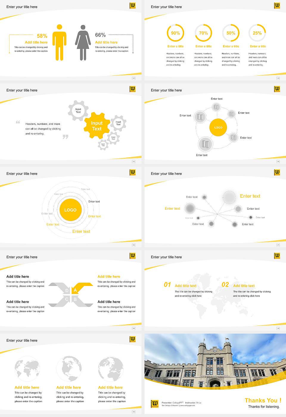 The College of Wooster Course/Courseware Creation PPT Template16:9 ratio PPT effect preview image4