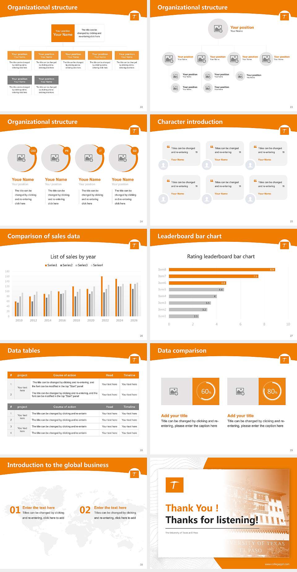The University of Texas at El Paso Academic Presentation/Research Findings Report PPT Template4:3 ratio PPT effect preview image4