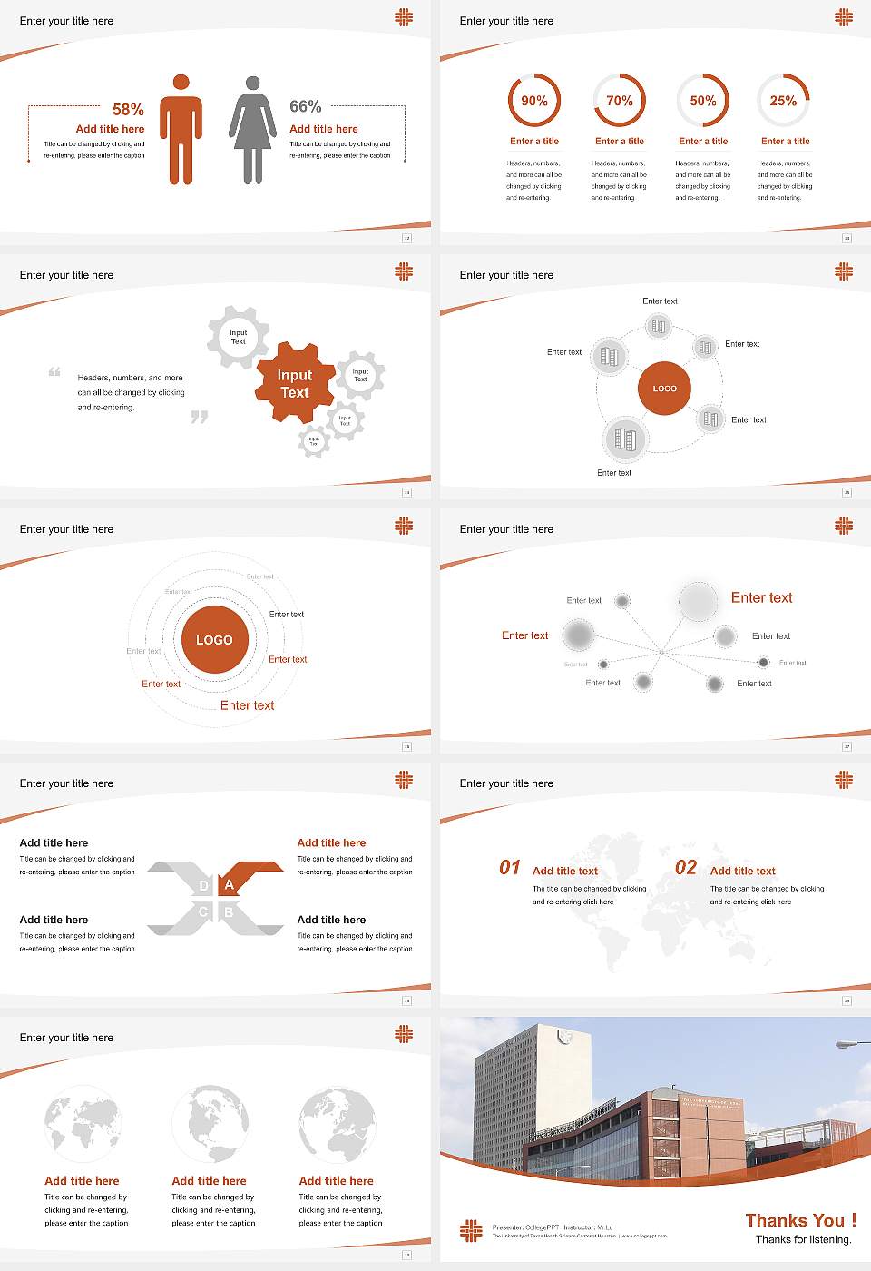 The University of Texas Health Science Center at Houston Course/Courseware Creation PPT Template16:9 ratio PPT effect preview image4