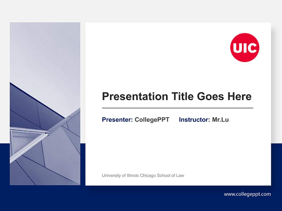 University of Illinois Chicago School of Law General Purpose PPT Template4:3 ratio PPT effect preview image6