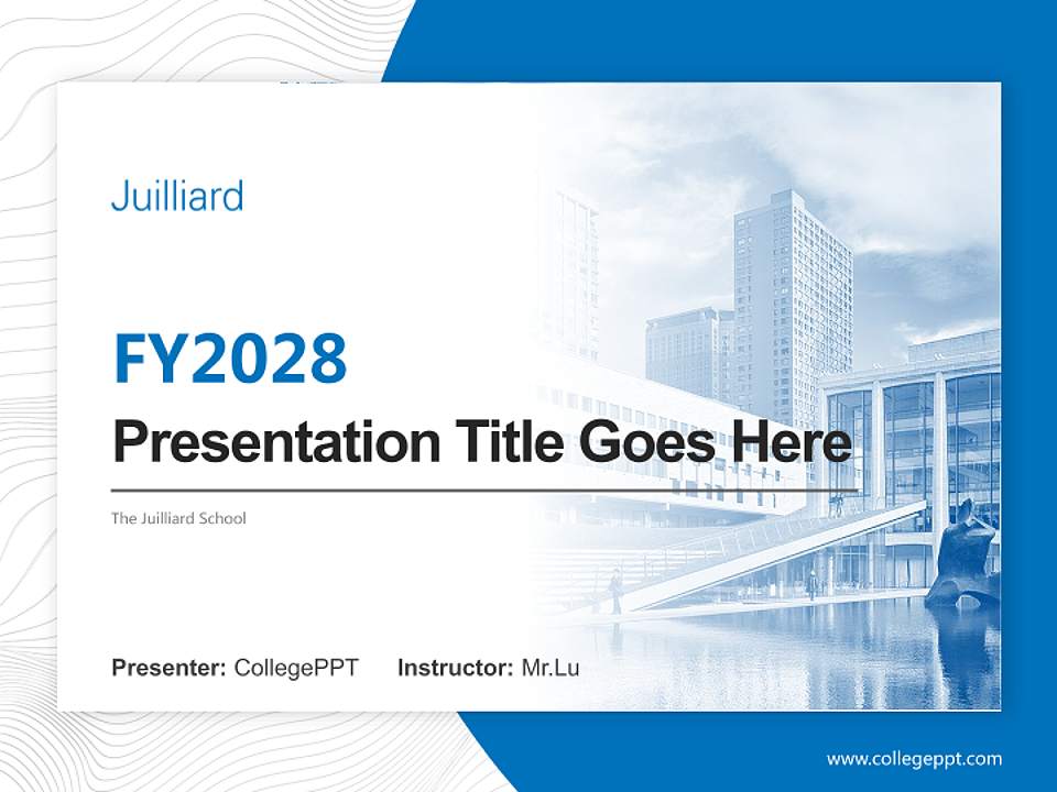 The Juilliard School Academic Presentation/Research Findings Report PPT Template4:3 ratio PPT effect preview image5