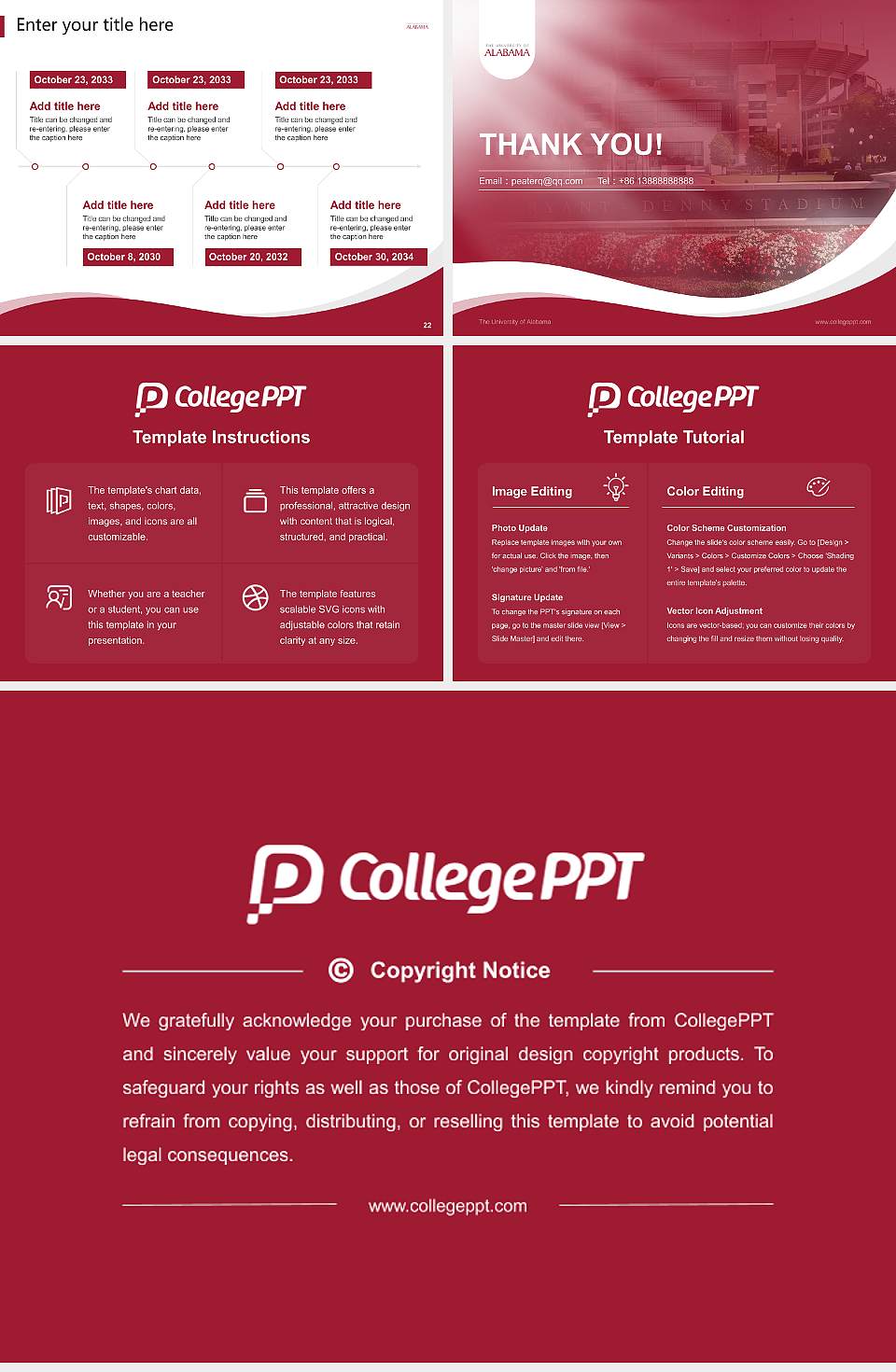 The University of Alabama Lecture Sharing and Networking Event PPT Template4:3 ratio PPT effect preview image4