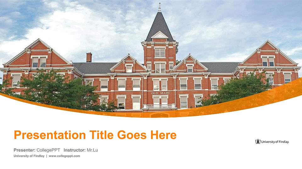 University of Findlay Course/Courseware Creation PPT Template16:9 ratio PPT effect preview image