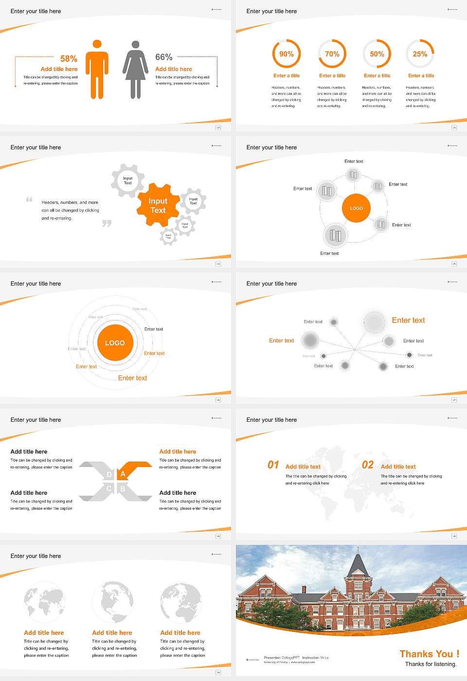 University of Findlay Course/Courseware Creation PPT Template16:9 ratio PPT effect preview image4