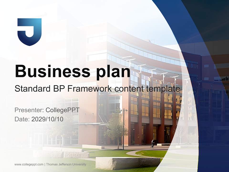Thomas Jefferson University Competition/Entrepreneurship Contest PPT Template4:3 ratio PPT effect preview image9