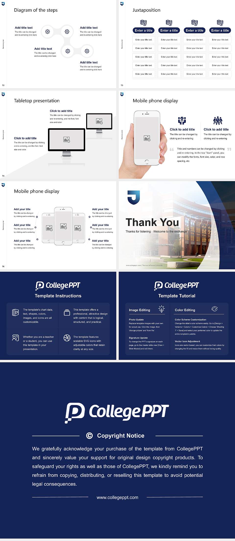 Thomas Jefferson University Competition/Entrepreneurship Contest PPT Template4:3 ratio PPT effect preview image9