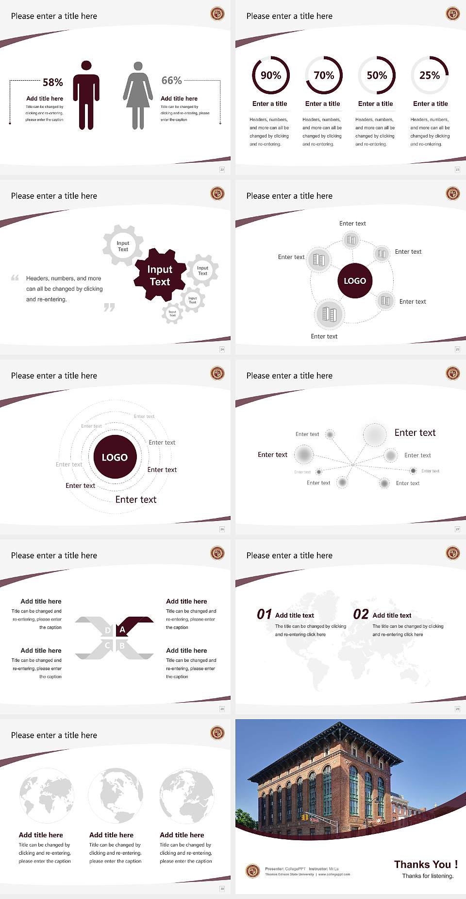 Thomas Edison State University Course/Courseware Creation PPT Template4:3 ratio PPT effect preview image4