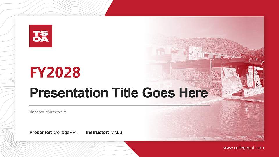 The School of Architecture Academic Presentation/Research Findings Report PPT Template16:9 ratio PPT effect preview image