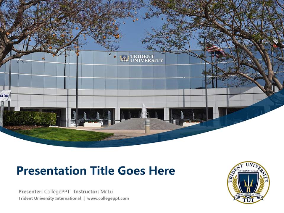 Trident University International Course/Courseware Creation PPT Template4:3 ratio PPT effect preview image5