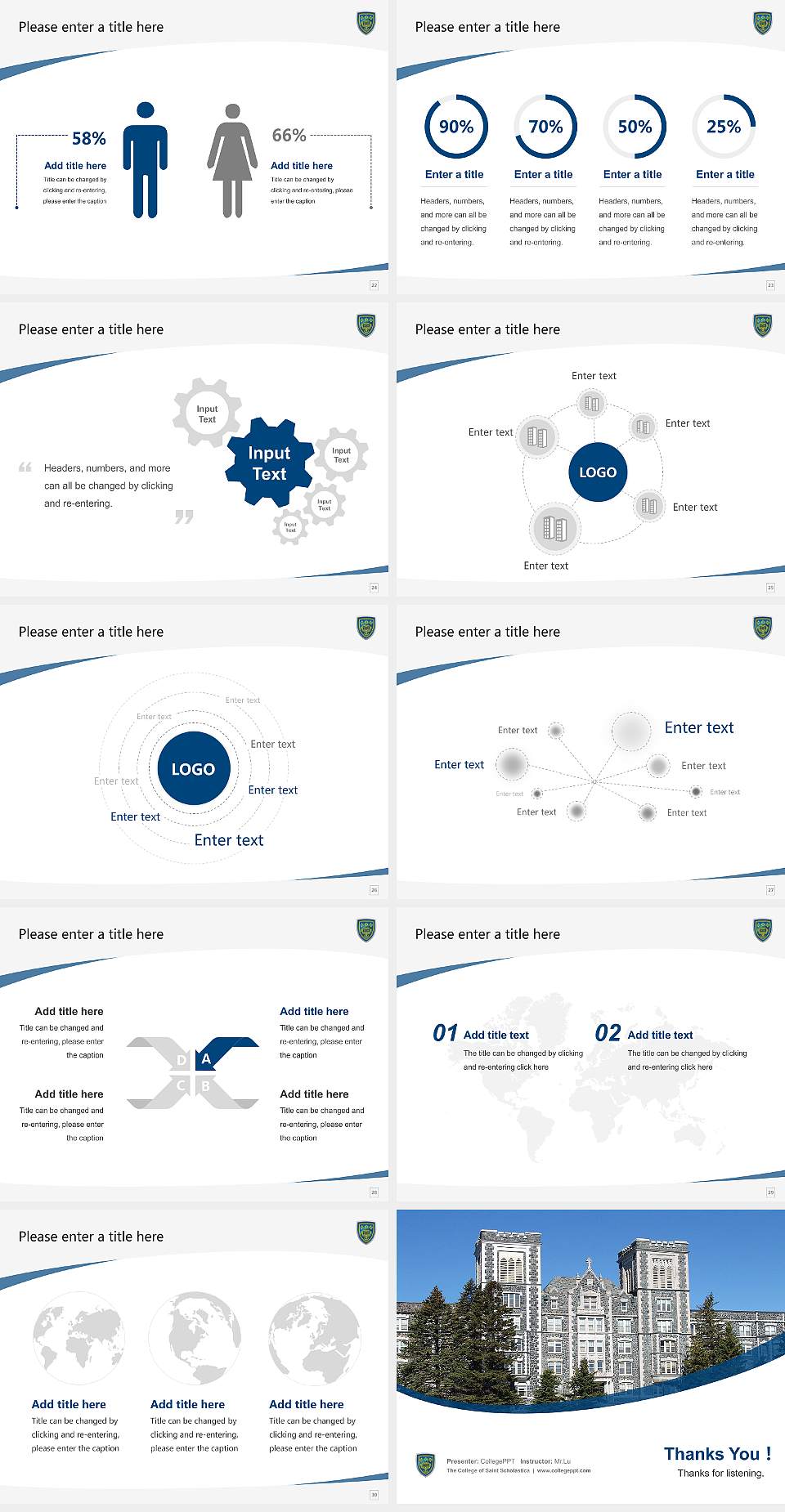 The College of Saint Scholastica Course/Courseware Creation PPT Template4:3 ratio PPT effect preview image4