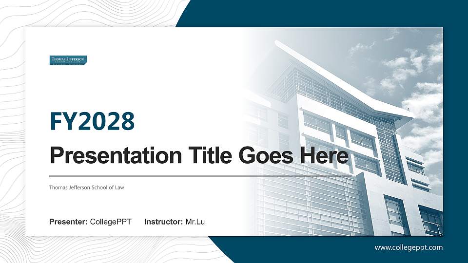 Thomas Jefferson School of Law Academic Presentation/Research Findings Report PPT Template16:9 ratio PPT effect preview image