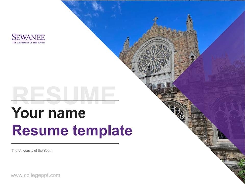 The University of the South Resume PPT Template4:3 ratio PPT effect preview image5