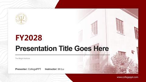 The Wright Institute Academic Presentation/Research Findings Report PPT Template