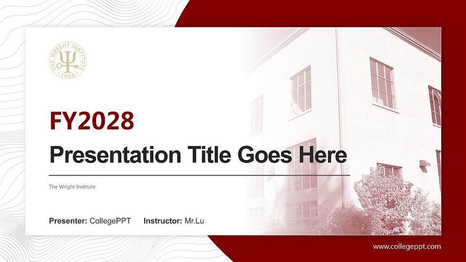 The Wright Institute Academic Presentation/Research Findings Report PPT Template16:9 ratio PPT effect preview image