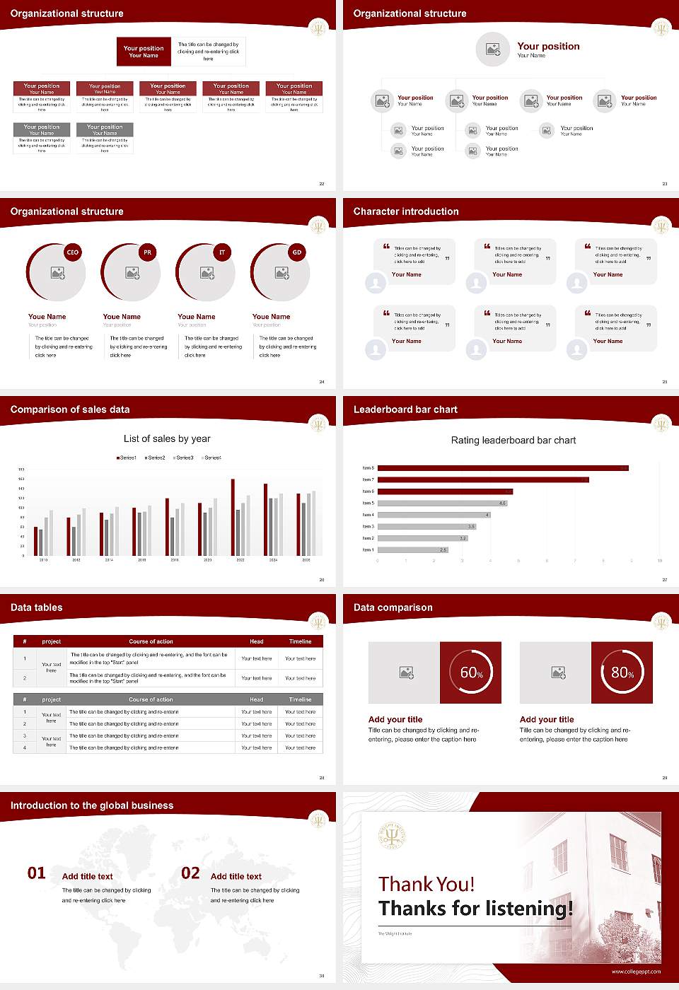 The Wright Institute Academic Presentation/Research Findings Report PPT Template16:9 ratio PPT effect preview image4