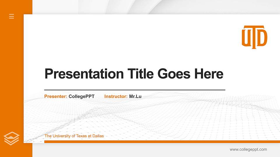 The University of Texas at Dallas Thesis Proposal/Graduation Defense PPT Template16:9 ratio PPT effect preview image