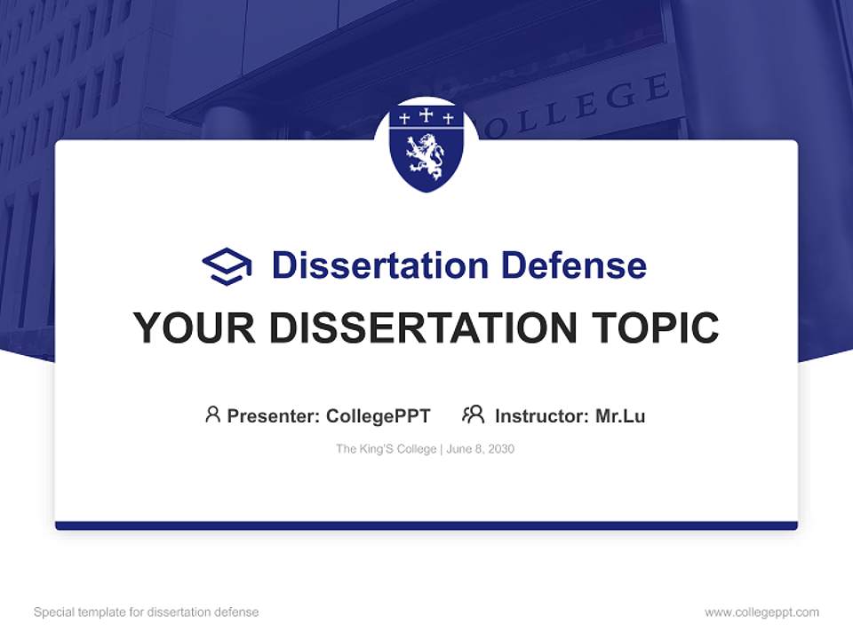 The King’S College Graduation Thesis Defense PPT Template4:3 ratio PPT effect preview image7