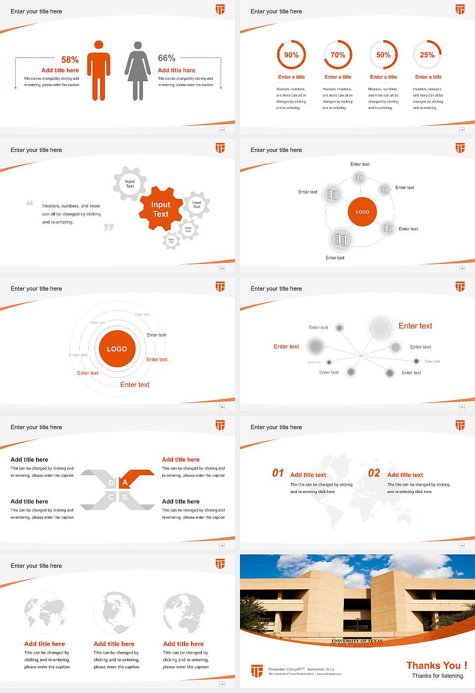 The University of Texas Permian Basin Course/Courseware Creation PPT Template16:9 ratio PPT effect preview image4