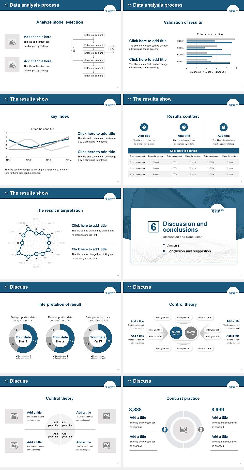 The Colleges of Law – Santa Barbara Campus Graduation Thesis Defense PPT Template4:3 ratio PPT effect preview image5