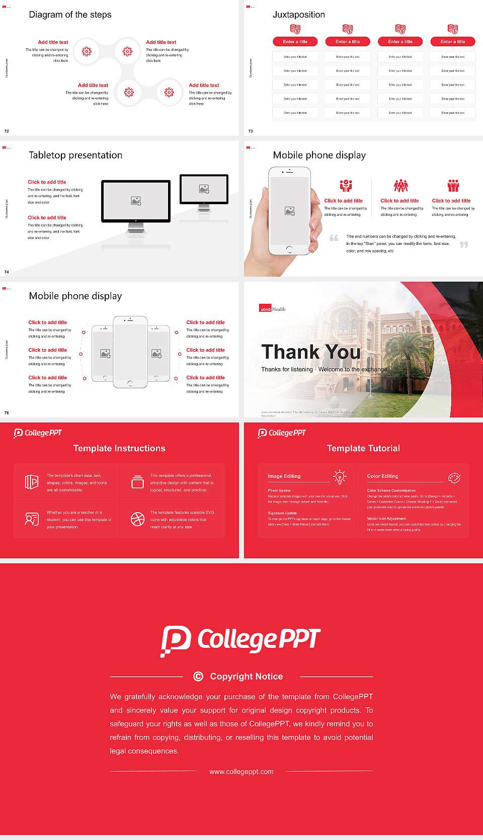 The University of Texas Medical Branch at Galveston Competition/Entrepreneurship Contest PPT Template16:9 ratio PPT effect preview image9