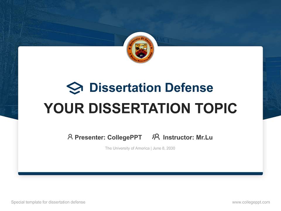 The University of America Graduation Thesis Defense PPT Template4:3 ratio PPT effect preview image7