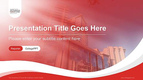 The University of Texas Md Anderson Cancer Center Lecture Sharing and Networking Event PPT Template
