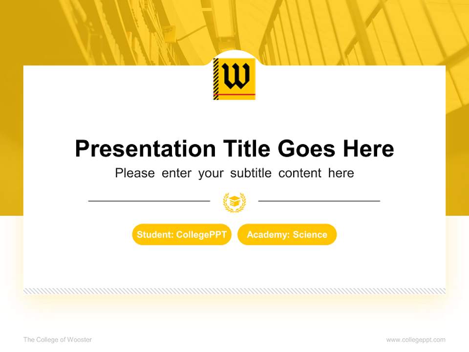The College of Wooster National Scholarship Defense PPT Template4:3 ratio PPT effect preview image4