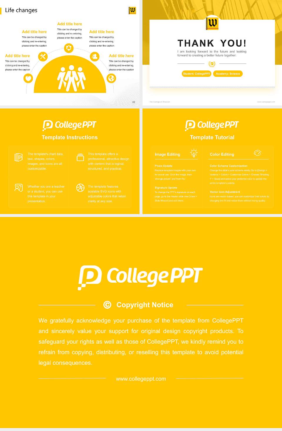 The College of Wooster National Scholarship Defense PPT Template4:3 ratio PPT effect preview image4