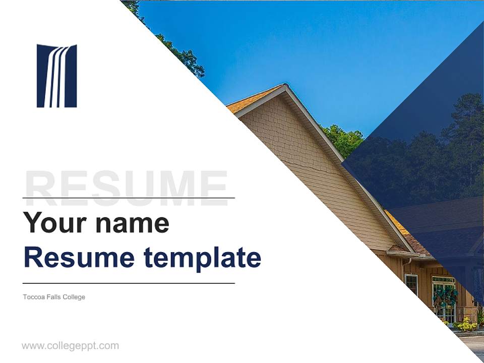 Toccoa Falls College Resume PPT Template4:3 ratio PPT effect preview image5
