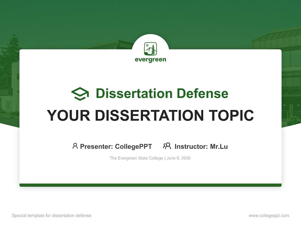 The Evergreen State College Graduation Thesis Defense PPT Template4:3 ratio PPT effect preview image7