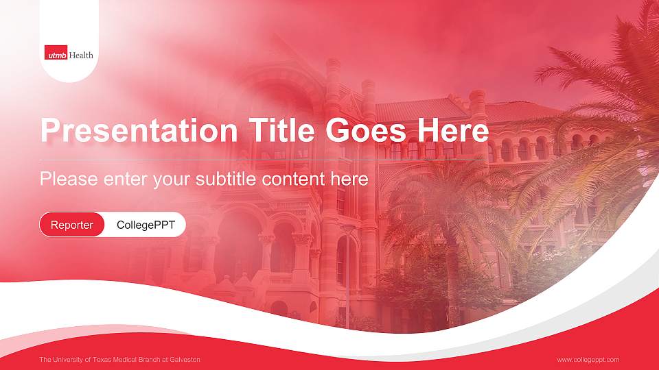 The University of Texas Medical Branch at Galveston Lecture Sharing and Networking Event PPT Template16:9 ratio PPT effect preview image