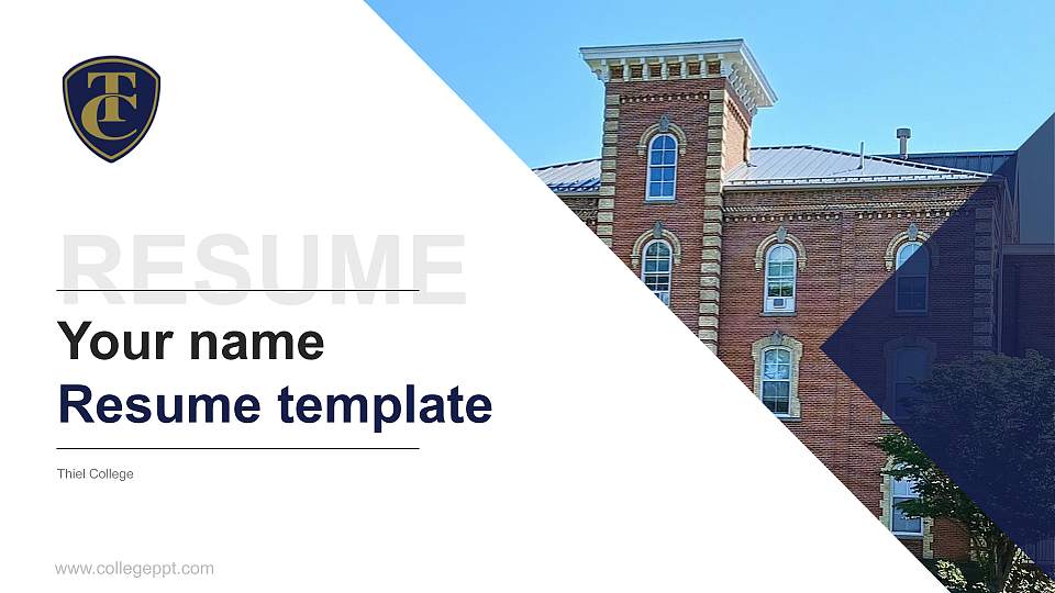 Thiel College Resume PPT Template16:9 ratio PPT effect preview image