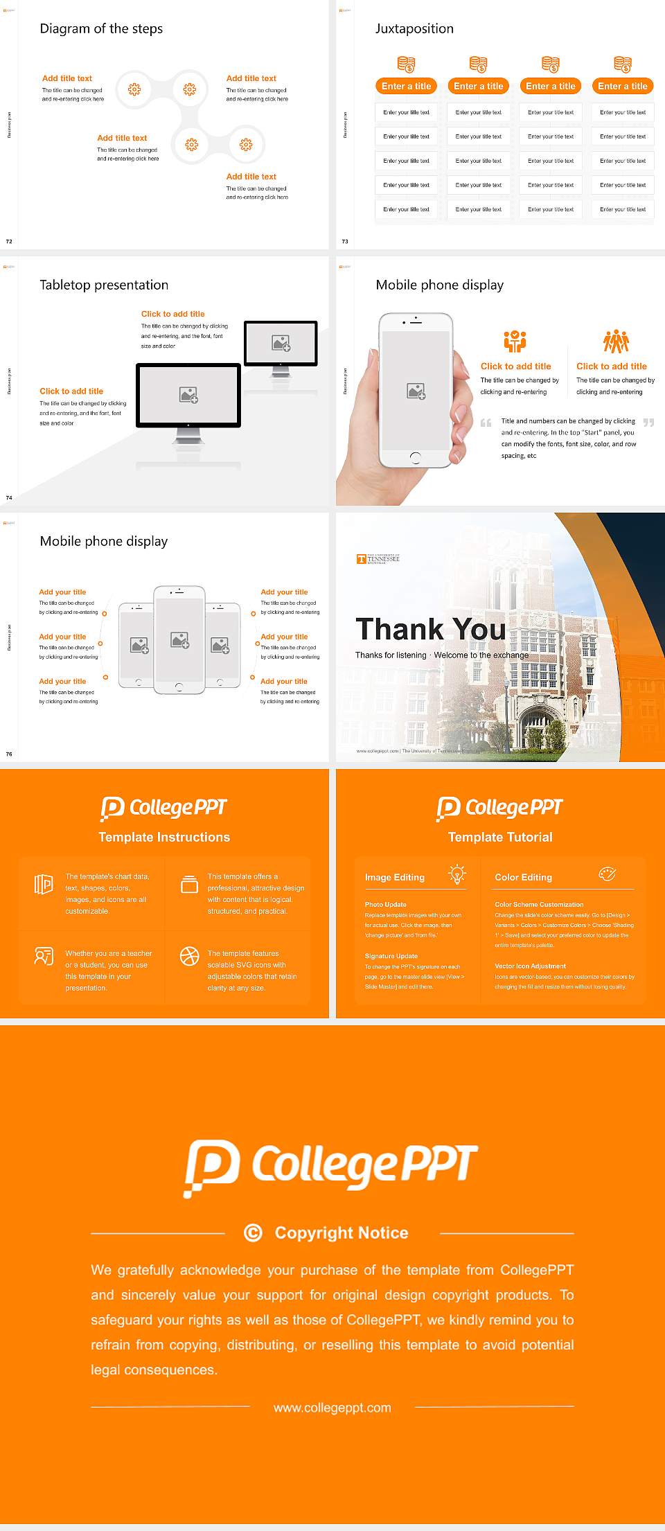 The University of Tennessee-Knoxville Competition/Entrepreneurship Contest PPT Template4:3 ratio PPT effect preview image9
