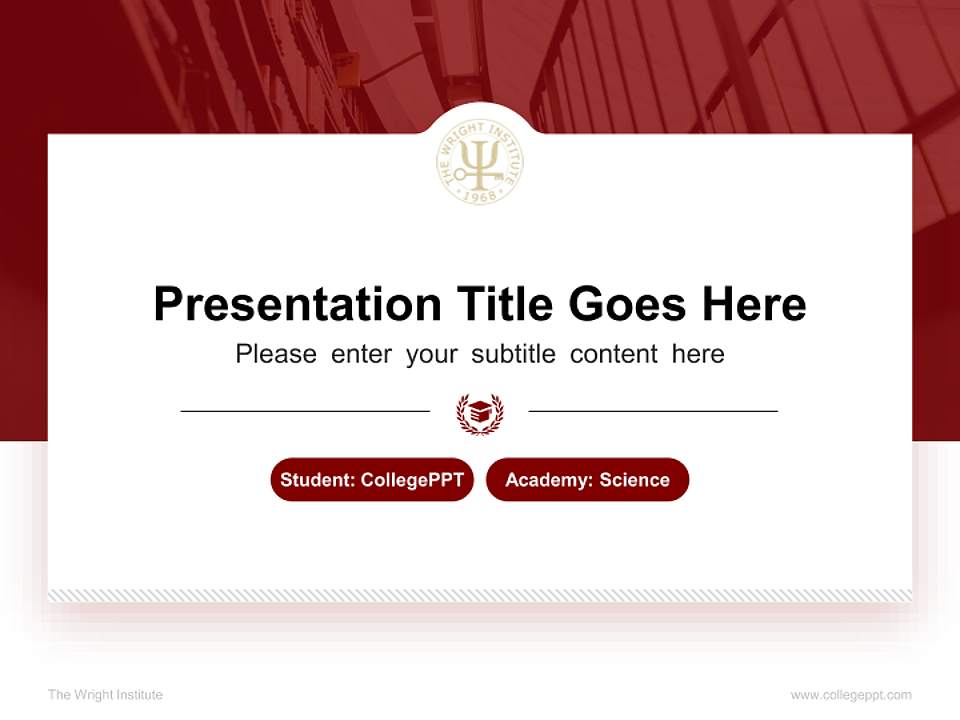 The Wright Institute National Scholarship Defense PPT Template4:3 ratio PPT effect preview image4