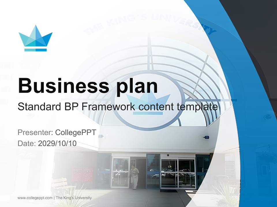 The King’S University Competition/Entrepreneurship Contest PPT Template4:3 ratio PPT effect preview image9
