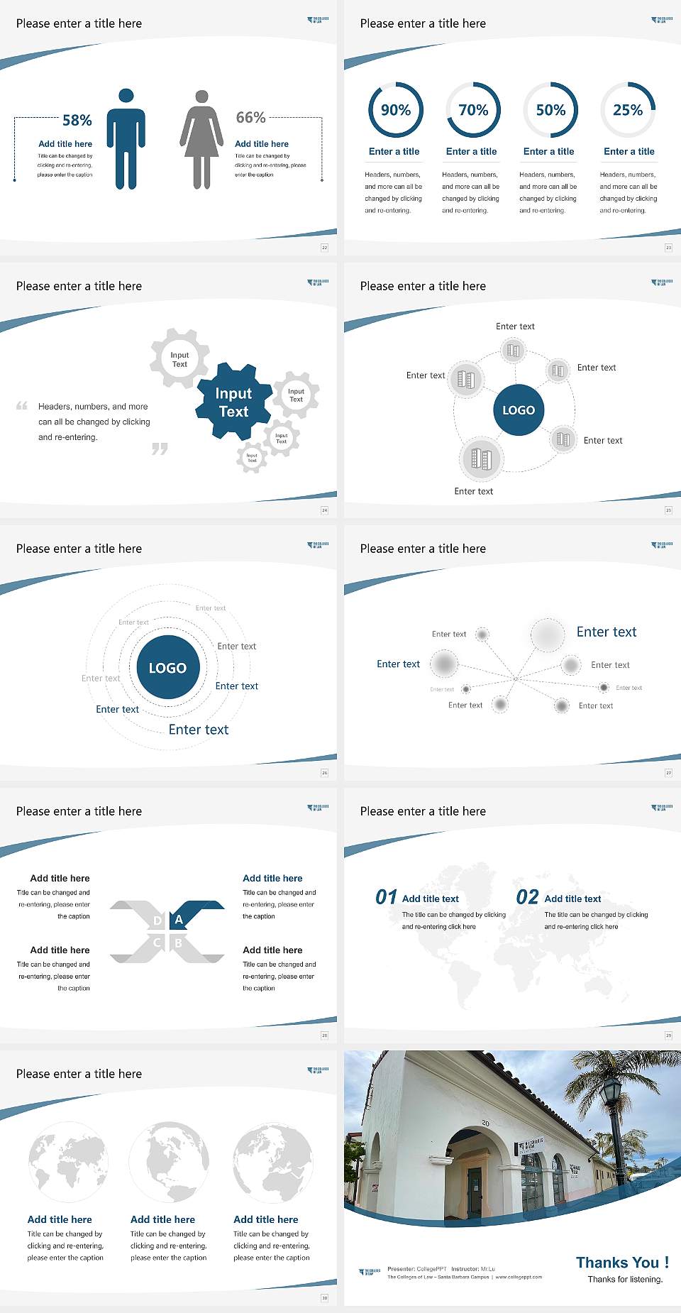 The Colleges of Law – Santa Barbara Campus Course/Courseware Creation PPT Template4:3 ratio PPT effect preview image4