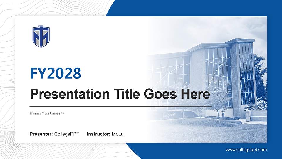Thomas More University Academic Presentation/Research Findings Report PPT Template16:9 ratio PPT effect preview image