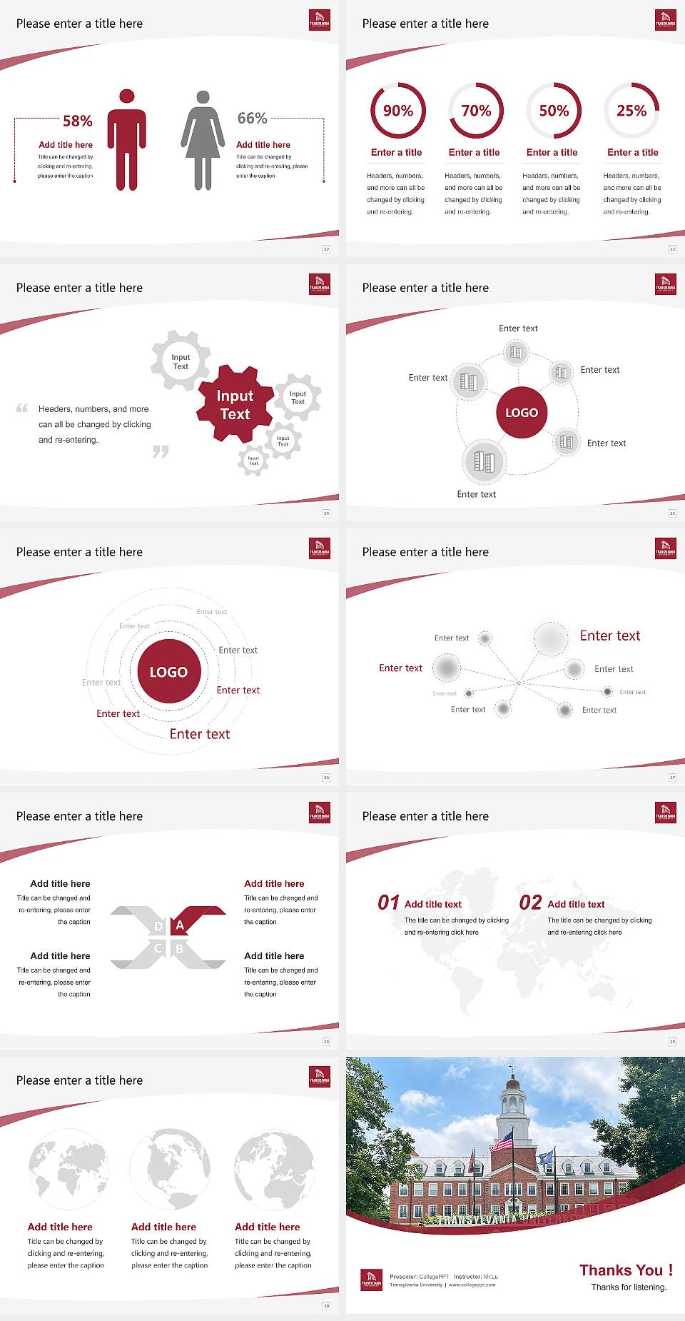Transylvania University Course/Courseware Creation PPT Template4:3 ratio PPT effect preview image4