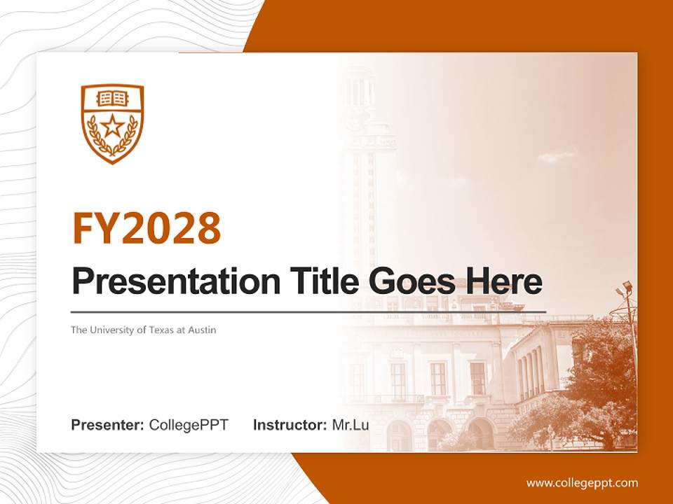 The University of Texas at Austin Academic Presentation/Research Findings Report PPT Template4:3 ratio PPT effect preview image5