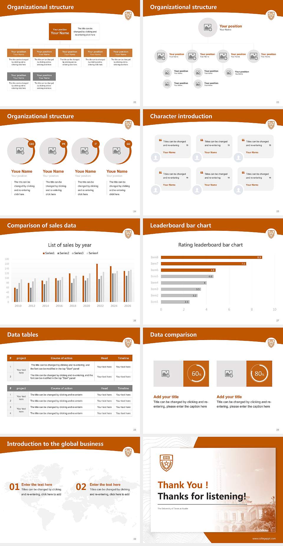 The University of Texas at Austin Academic Presentation/Research Findings Report PPT Template4:3 ratio PPT effect preview image4