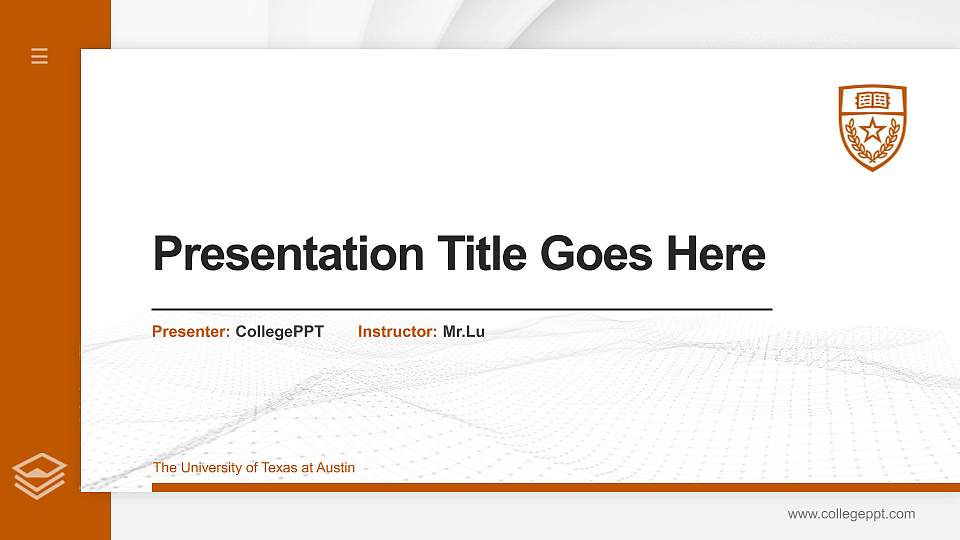 The University of Texas at Austin Thesis Proposal/Graduation Defense PPT Template16:9 ratio PPT effect preview image