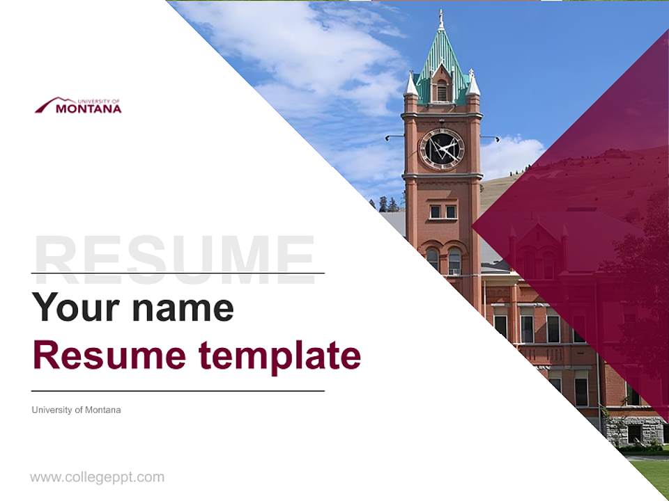 University of Montana Resume PPT Template4:3 ratio PPT effect preview image5