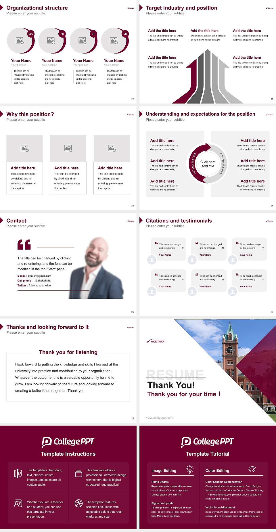 University of Montana Resume PPT Template4:3 ratio PPT effect preview image4