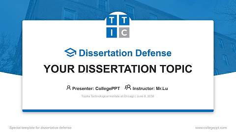 Toyota Technological Institute at Chicago Graduation Thesis Defense PPT Template