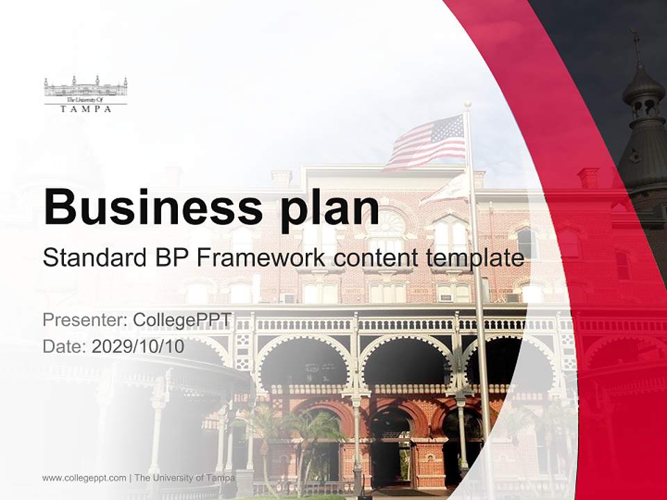 The University of Tampa Competition/Entrepreneurship Contest PPT Template4:3 ratio PPT effect preview image9