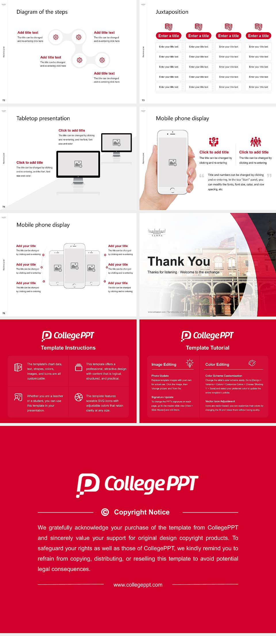 The University of Tampa Competition/Entrepreneurship Contest PPT Template4:3 ratio PPT effect preview image9