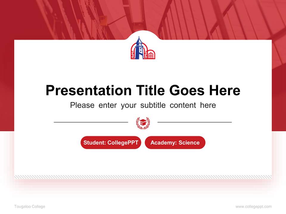 Tougaloo College National Scholarship Defense PPT Template4:3 ratio PPT effect preview image4