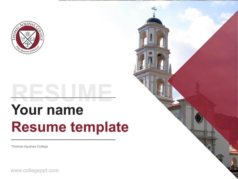 Thomas Aquinas College Resume PPT Template4:3 ratio PPT effect preview image5