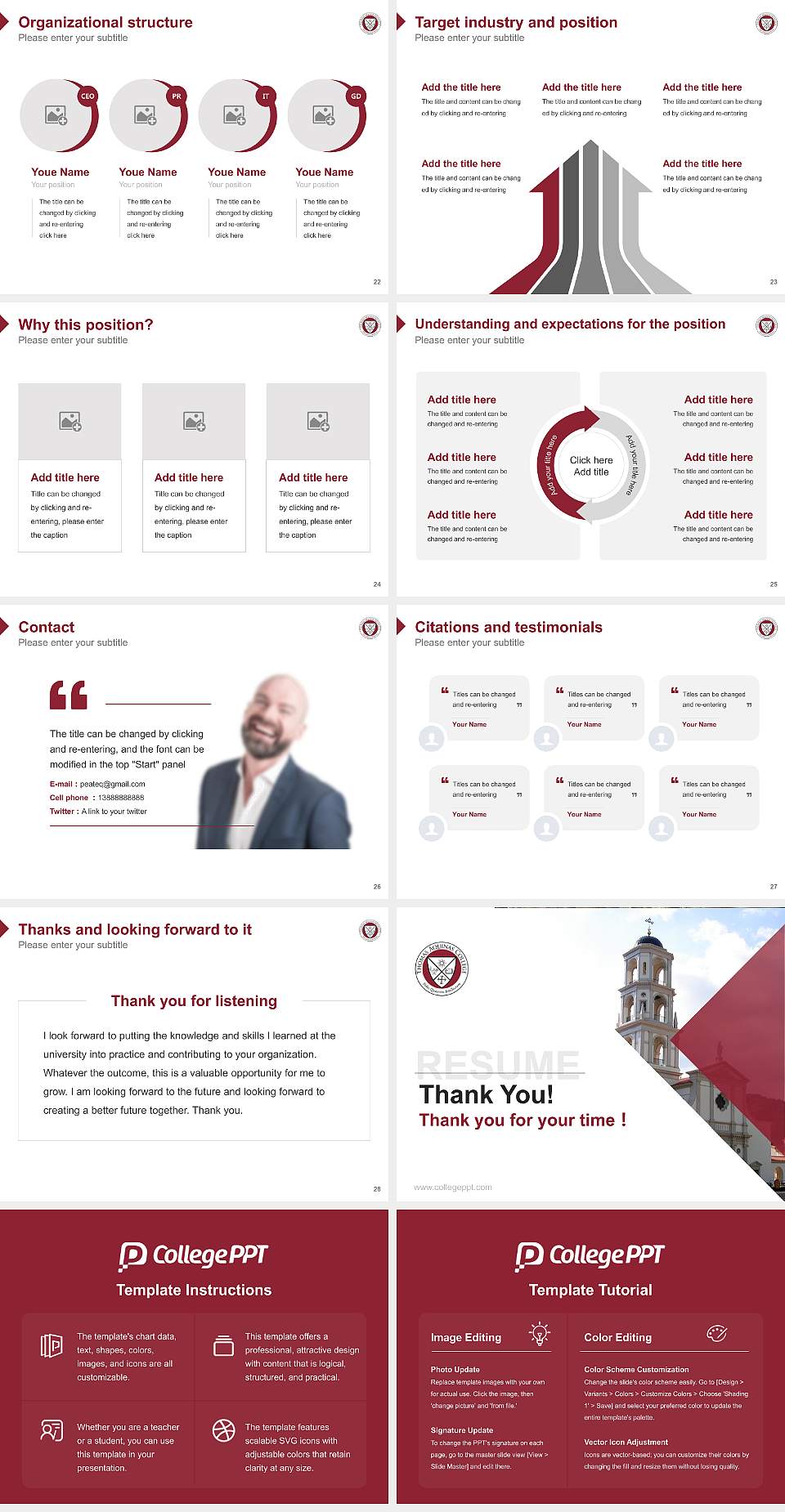 Thomas Aquinas College Resume PPT Template4:3 ratio PPT effect preview image4